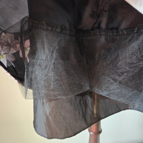 BA NITES Floral Black and Pink Mini Dress With Crinoline. Size 12 - Picture 6 of 12